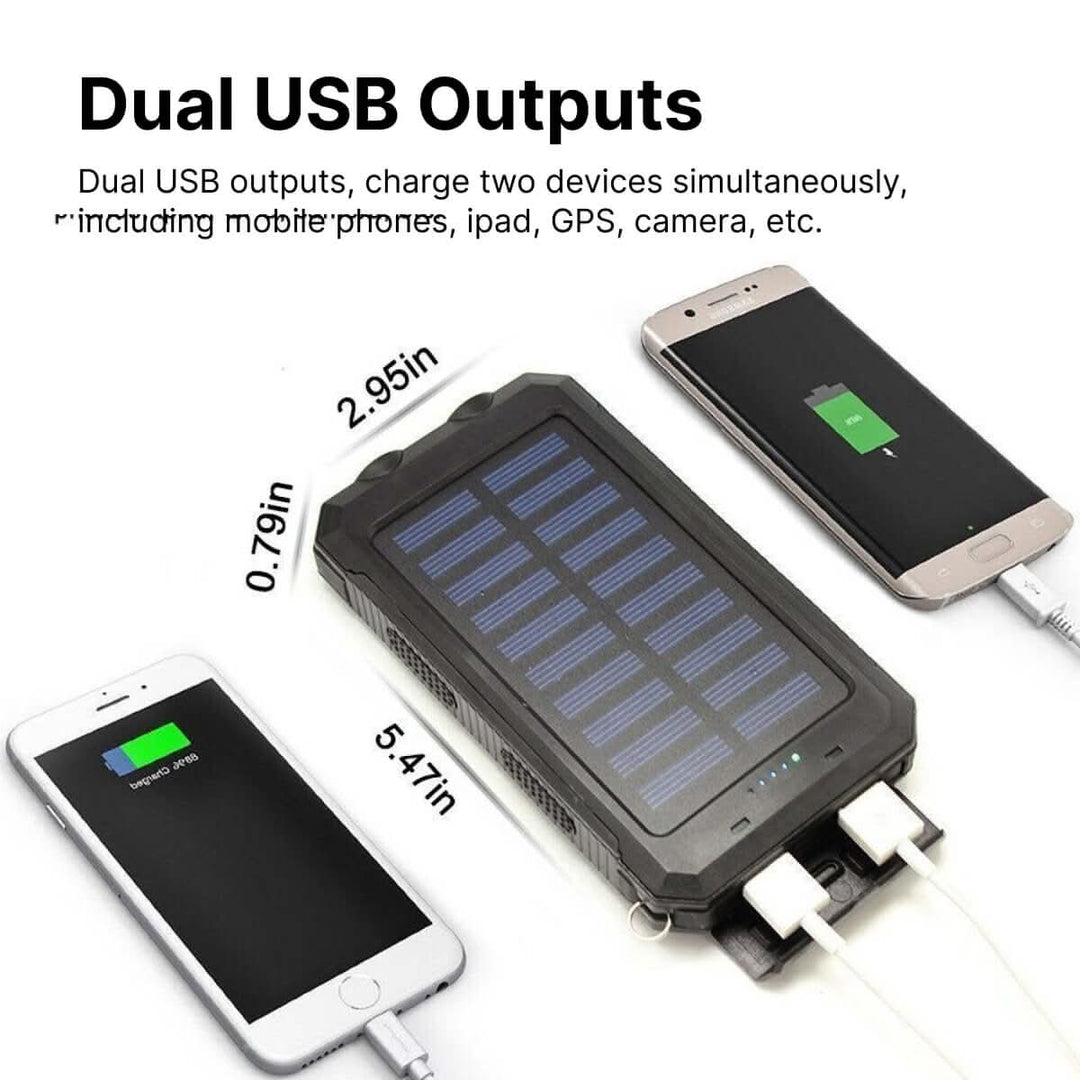 Wasserdichte Power Bank Solar für Outdoor-Abenteuer mit 30000 mAh und LED-Taschenlampe 2