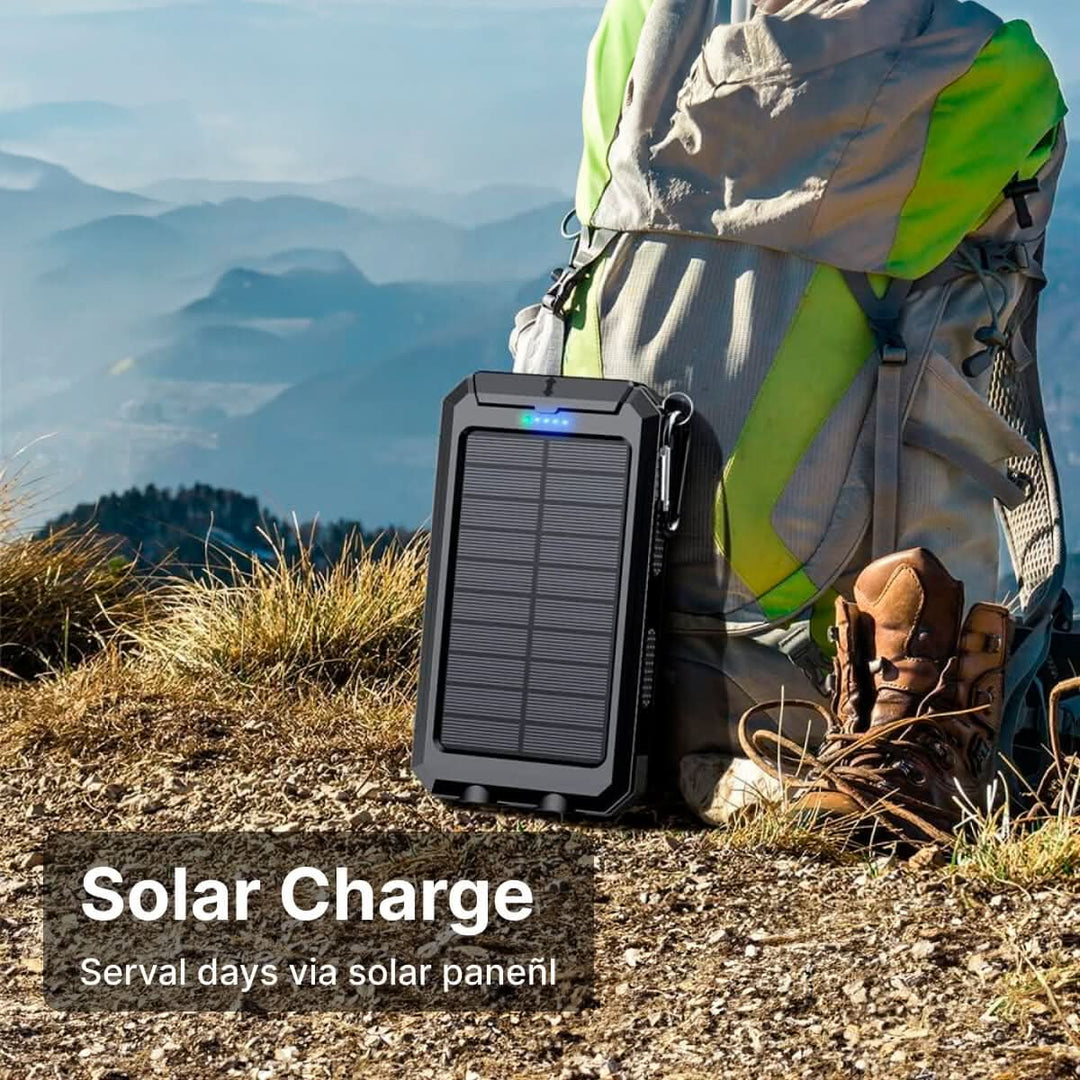 Wasserdichte Power Bank Solar für Outdoor-Abenteuer mit 30000 mAh und LED-Taschenlampe 7