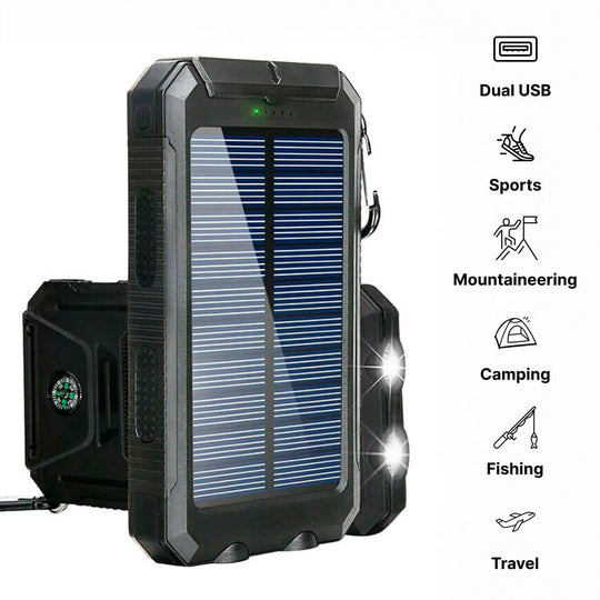 Wasserdichte Solar-Powerbank mit Dual-USB-Anschlüssen 4