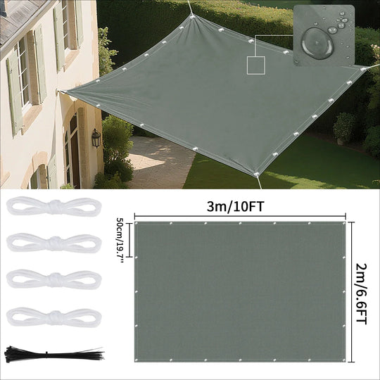 Wasserdichtes Sonnensegel mit Ösen UV-Schutz für Garten und Terrasse 10