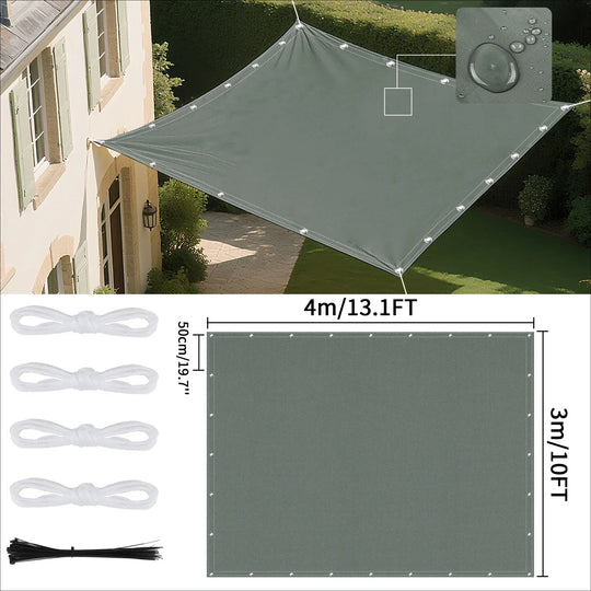 Wasserdichtes Sonnensegel mit Ösen UV-Schutz für Garten und Terrasse 25