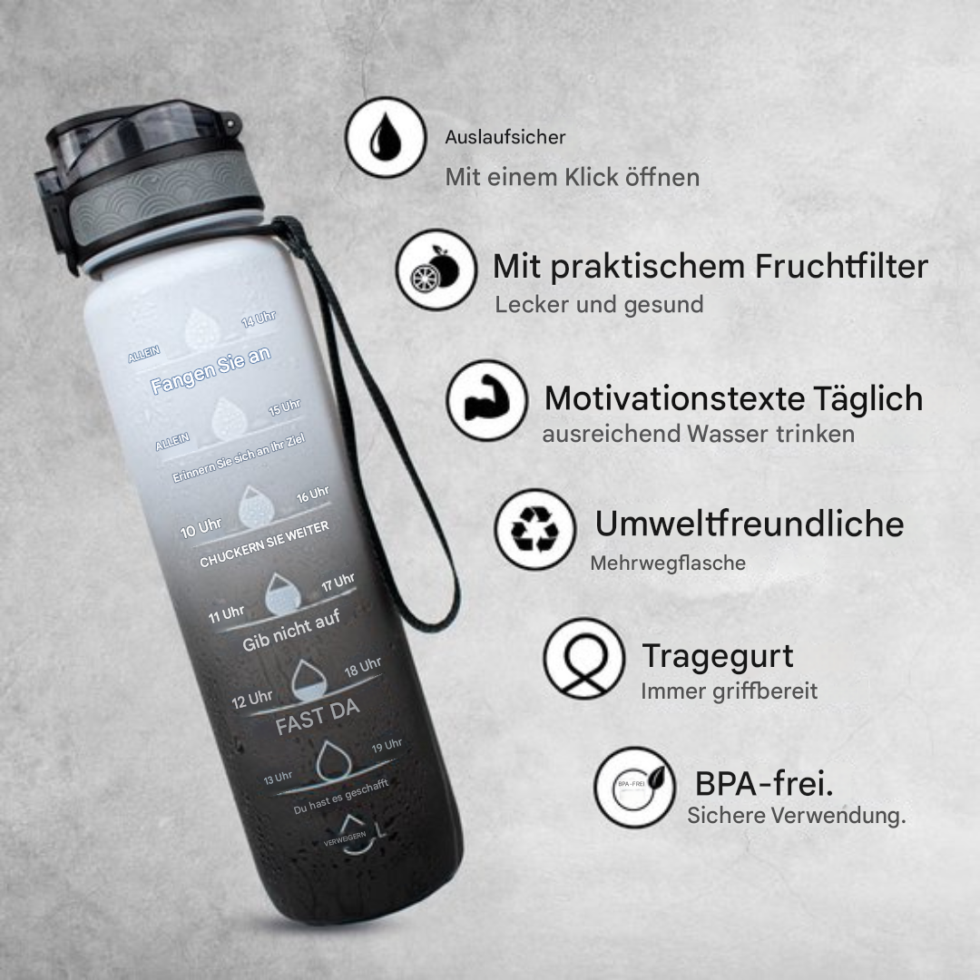 Wasserflasche mit Zeitmarkierungen für aktive Lebensstile 2