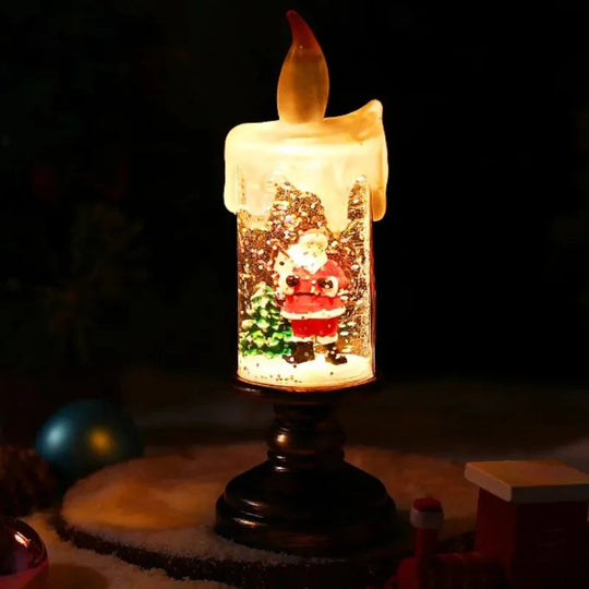 Weihnachtskerze mit Schneefalleffekt für Festliche Dekoration 23 cm 4