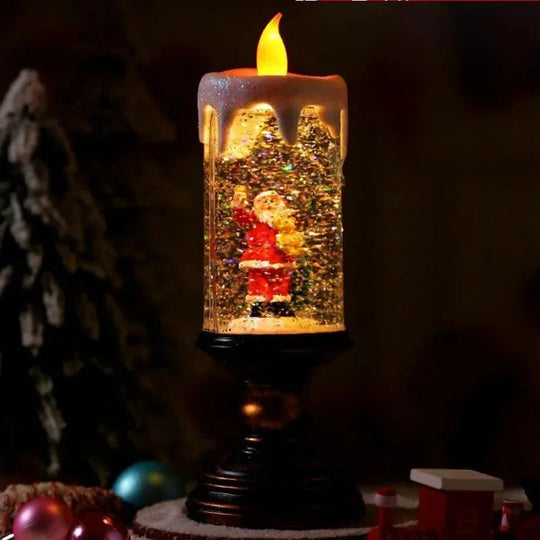 Weihnachtskerze mit Schneefalleffekt für Festliche Dekoration 23 cm 5