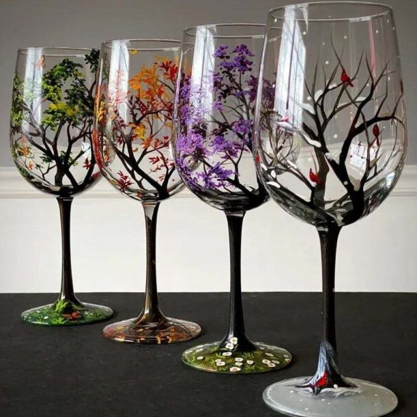 Weingläser mit Baumdesign für Weinliebhaber 1