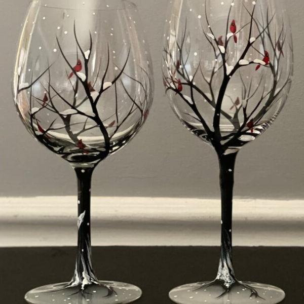 Weingläser mit Baumdesign für Weinliebhaber 2