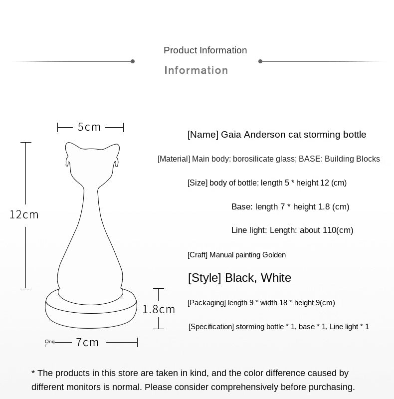 Wettervorhersageflasche im Katzenstil Antikimitat Design 6