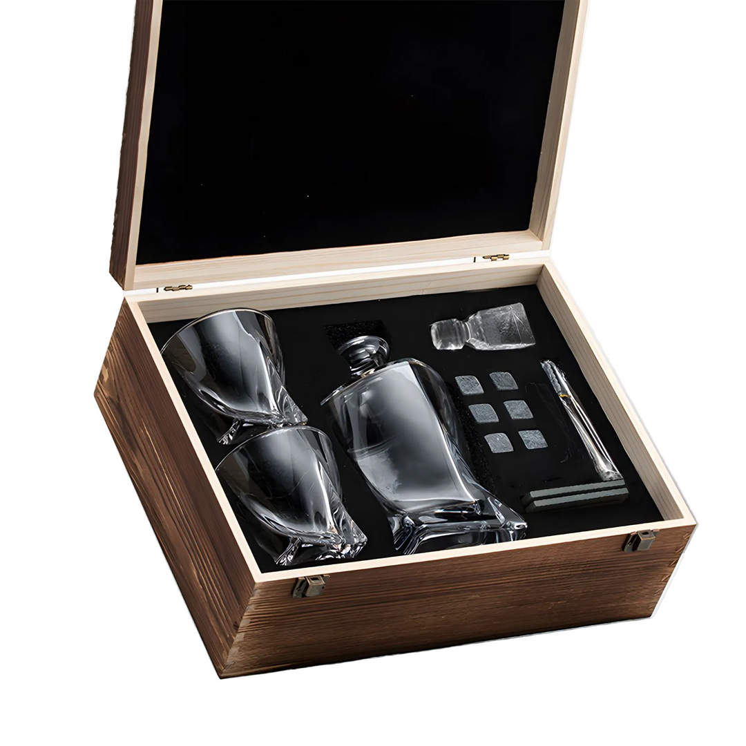 Whiskey Set Elegante Karaffe Mit Gläsern Und Zubehör 1