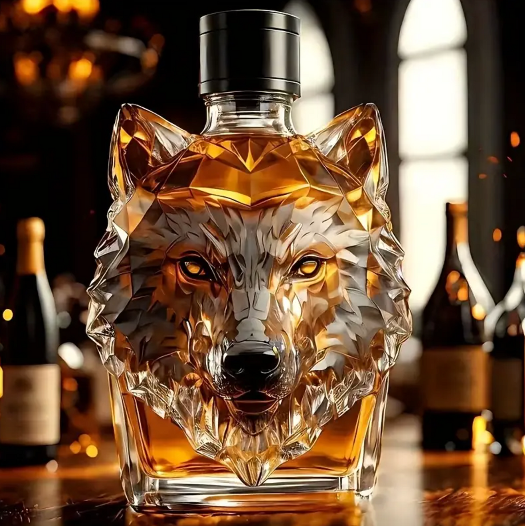 Whisky Dekanter mit Wolfsdesign für Männer 0