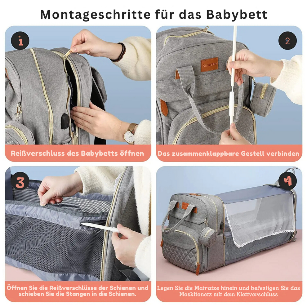 Wickeltasche Mit Integriertem Wickeltisch Für Unterwegs – Praktischer Wickelrucksack Für Eltern 7