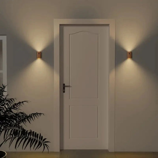 Wiederaufladbare Holzlampe mit Bewegungssensor 3