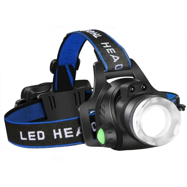 Wiederaufladbare LED-Stirnlampe mit Zoomfunktion für Outdoor-Aktivitäten 0