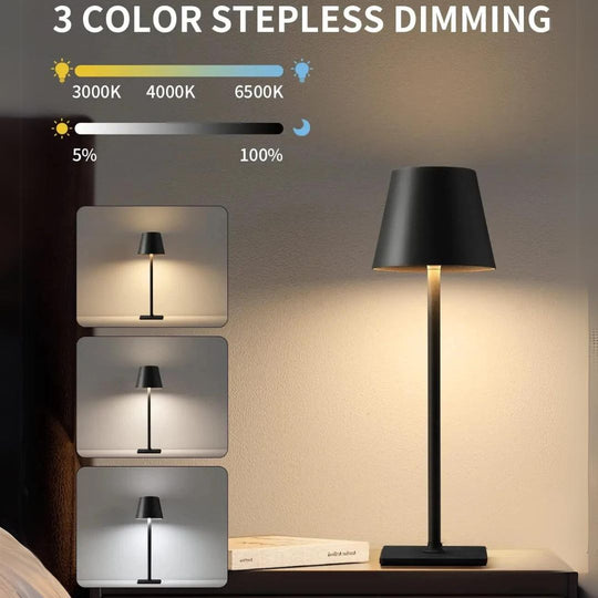 Wiederaufladbare USB-LED-Schreibtischlampe mit Touch-Steuerung Modern Design 6