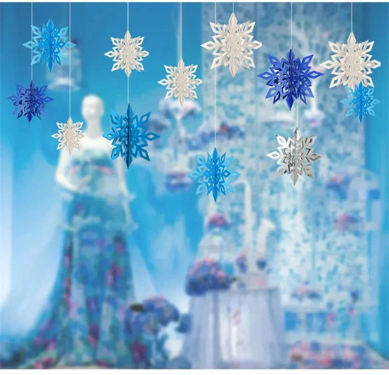 Winterzauber Raumdekoration 3D Schneeflocken für Feste 1