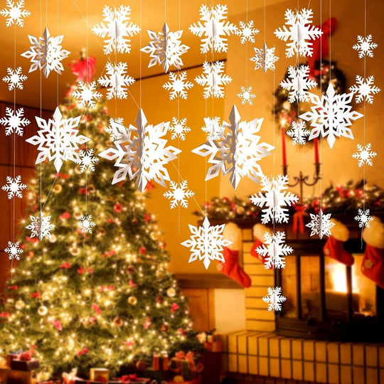 Winterzauber Raumdekoration 3D Schneeflocken für Feste 4