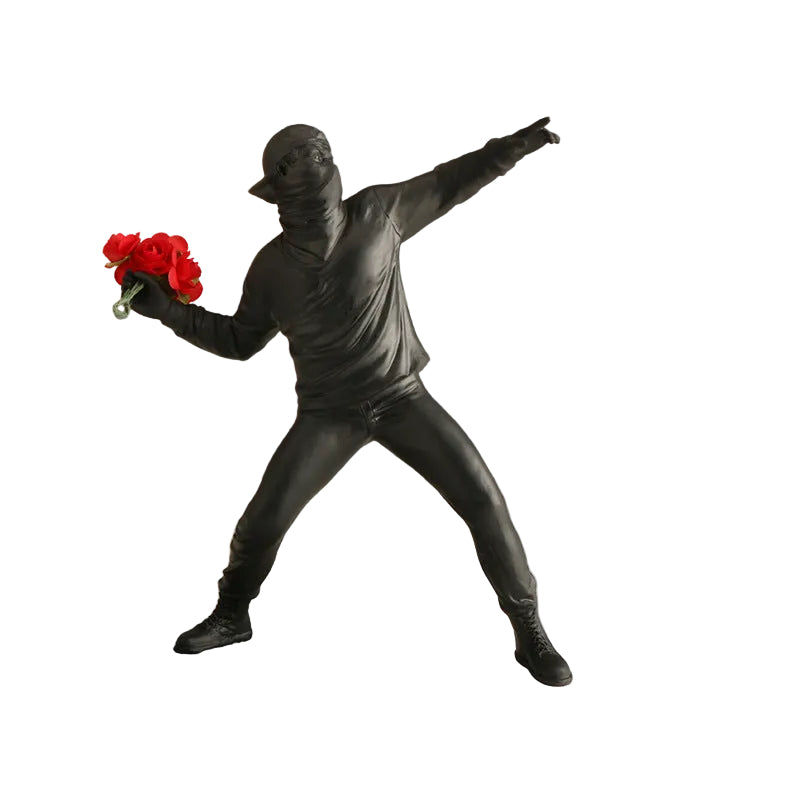 Wohndekor Banksy Blumen-Randalierer Kunstwerk 0