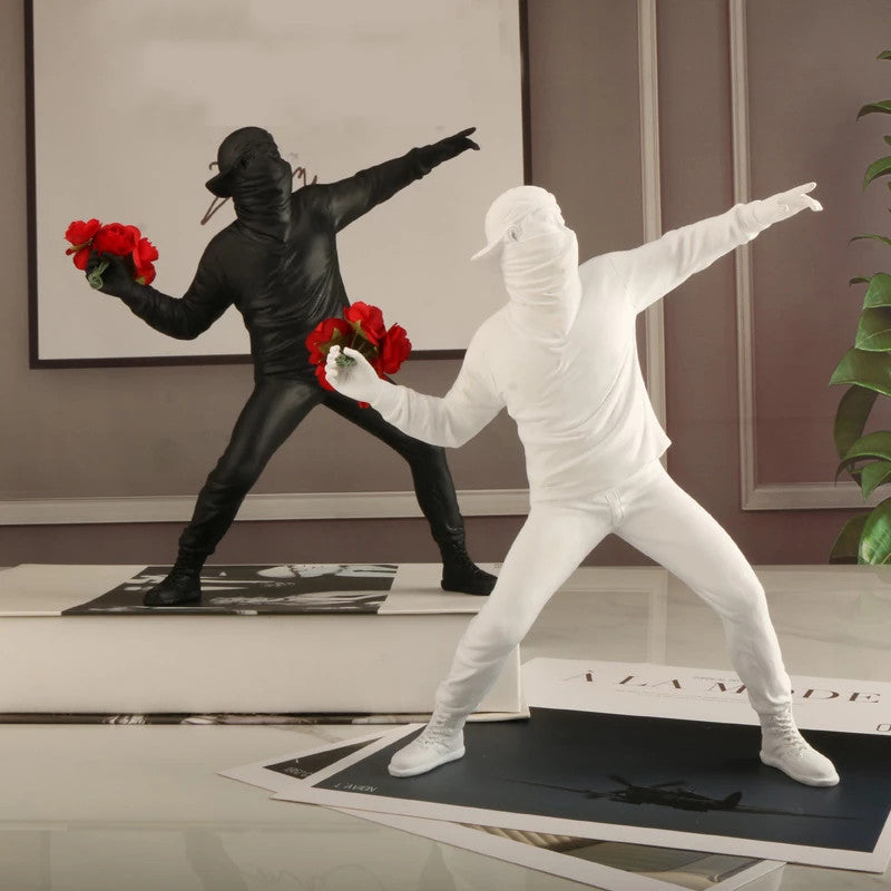 Wohndekor Banksy Blumen-Randalierer Kunstwerk 1