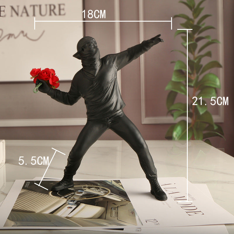 Wohndekor Banksy Blumen-Randalierer Kunstwerk 2