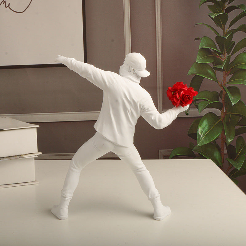 Wohndekor Banksy Blumen-Randalierer Kunstwerk 3