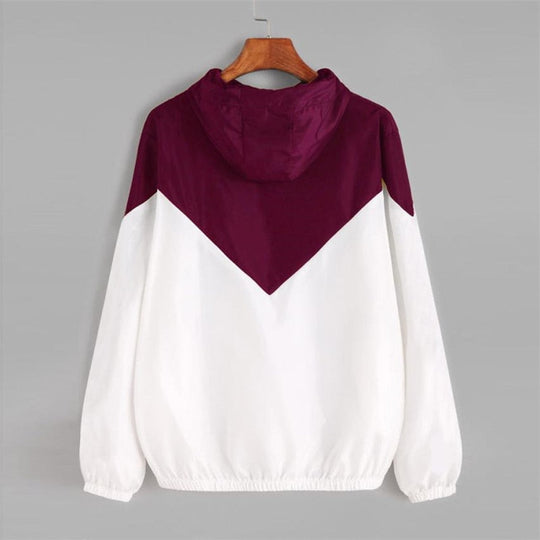 Zweifarbige Windbreaker-Jacke