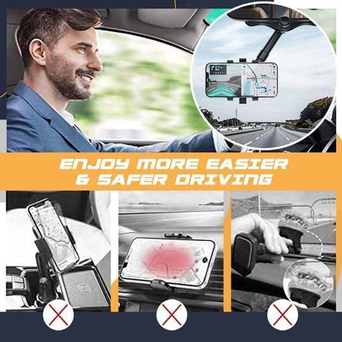 Handyhalterung fürs Auto Schwarz Drehbar 360° Sicherer Telefonhalter für Smartphones-4