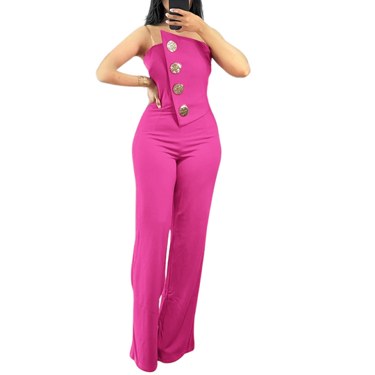 Asymmetrischer trägerloser Bandeau-Overall