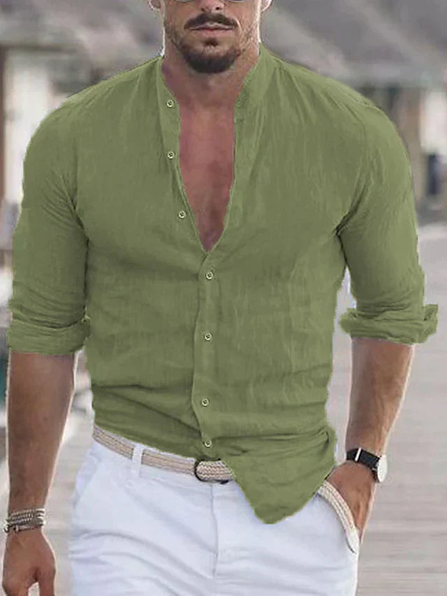 Variant image for Herren Leinenhemd Langarm Elegantes Design Komfortabel-30