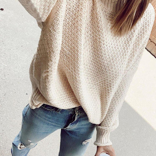 Damen Pullover Basic Langarm Vielseitig Baumwolle-Polyester 1