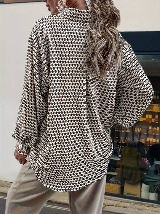 Damenbluse Elegante Langarm Vintage Baumwolle für Festliche Anlässe-3