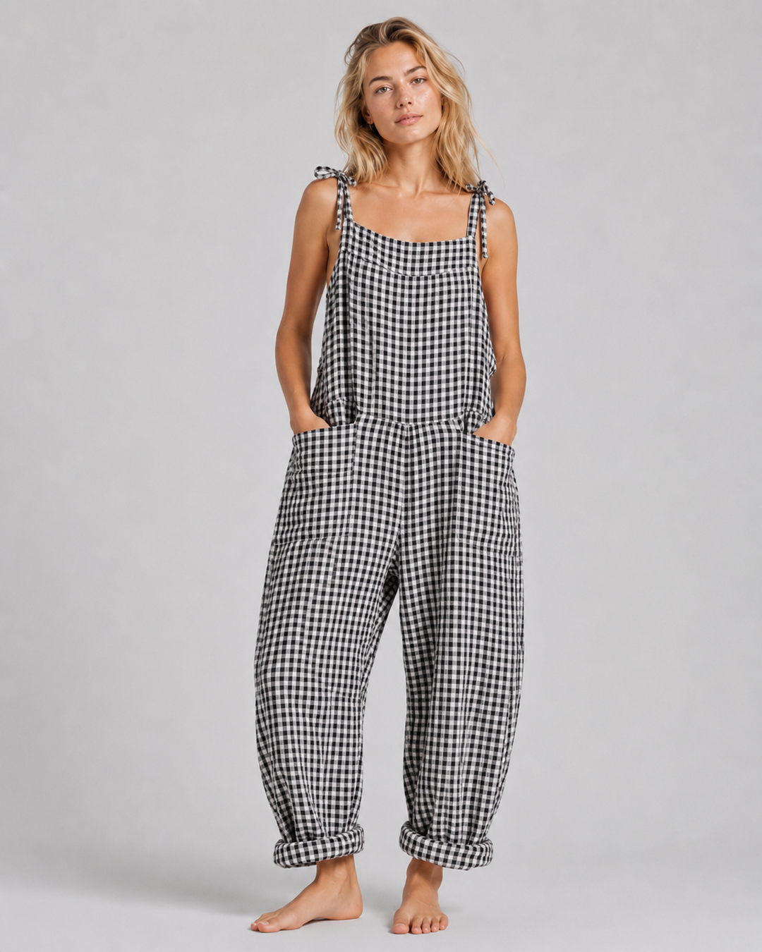 Damen Jumpsuit Sommer Bequeme Passform Aus Luxuriösem Stoff