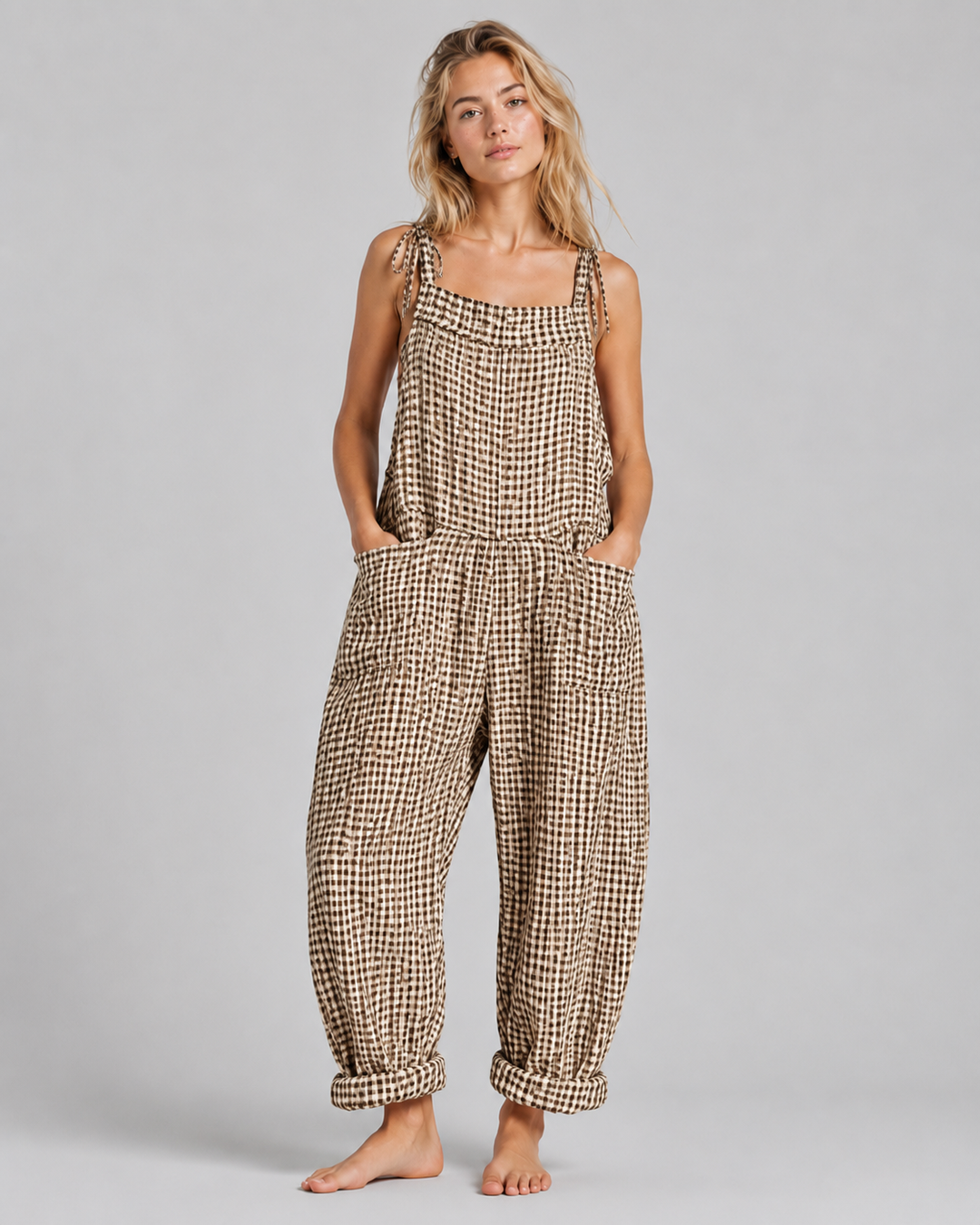 Damen Jumpsuit Sommer Bequeme Passform Aus Luxuriösem Stoff
