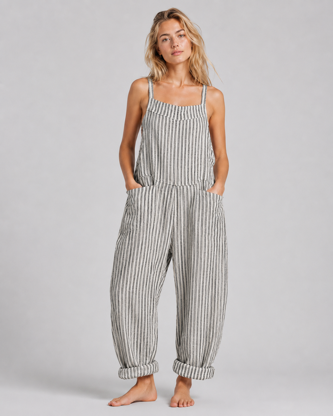 Damen Jumpsuit Sommer Bequeme Passform Aus Luxuriösem Stoff