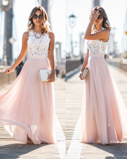 Damen Kleid Spitze Elegantes Festliches Kleid für Hochzeitsgast