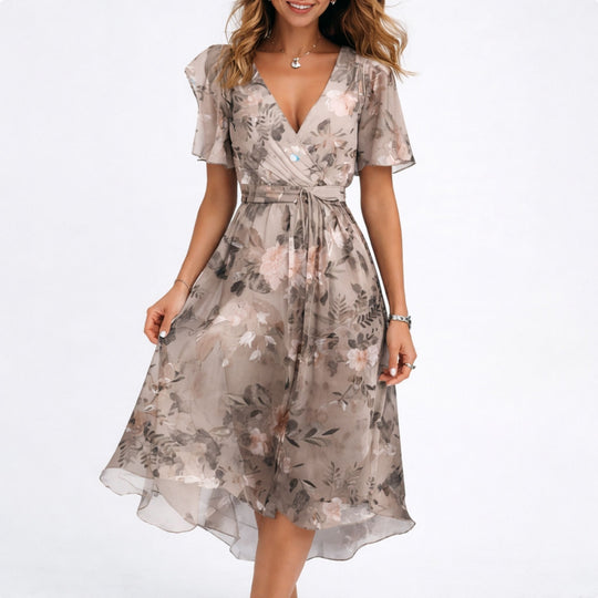 Damenkleid V-Ausschnitt Festlich Elegantes Design Hochwertiger Stoff