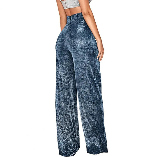 Damenhose mit hoher Taille und weitem Bein