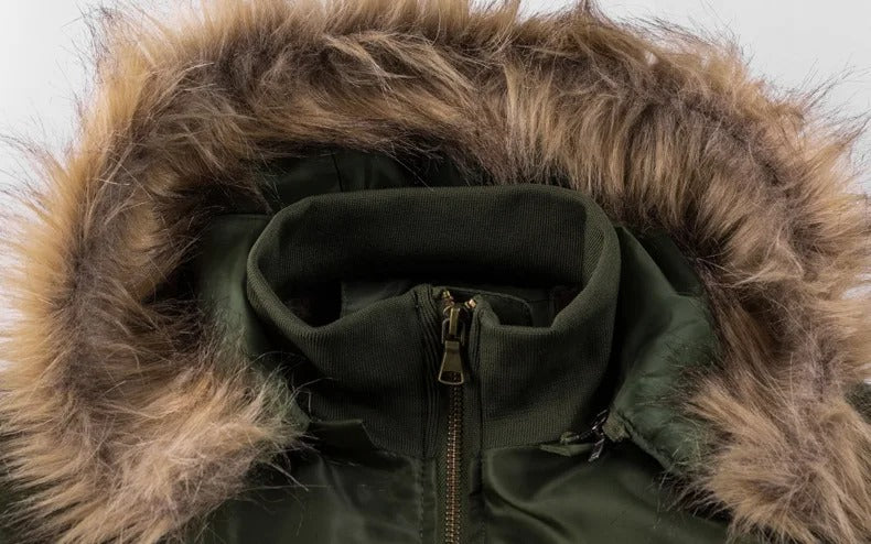 Bomberjacke aus dickem Plüsch für Männer