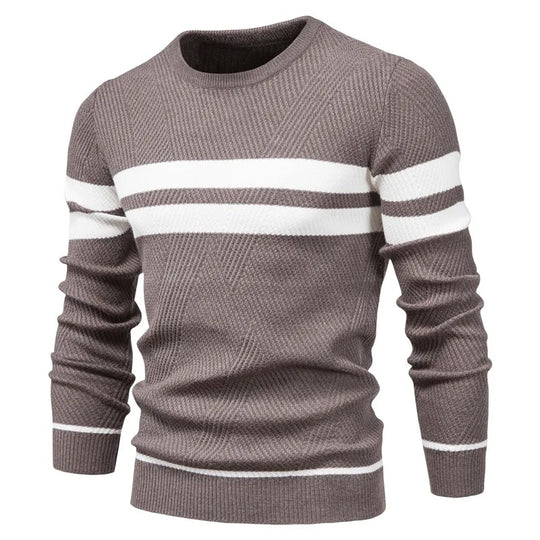 Langärmeliger Patchwork-Pullover für Männer