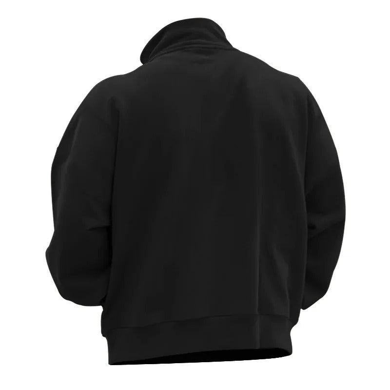 Herren-Sweatshirt mit halbem Reißverschluss und Stehkragen