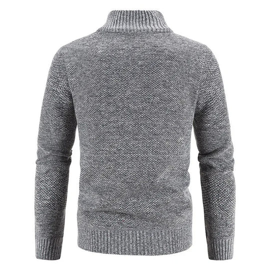 Warme Herren-Fleece-Strickjacke mit Reißverschluss