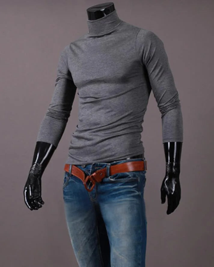Schmal geschnittenes Thermo-Wintertop mit hohem Halsausschnitt für Männer