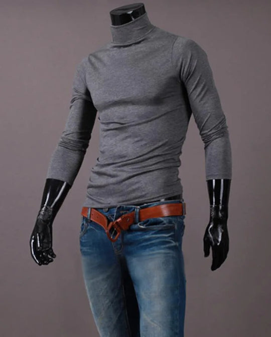 Schmal geschnittenes Thermo-Wintertop mit hohem Halsausschnitt für Männer