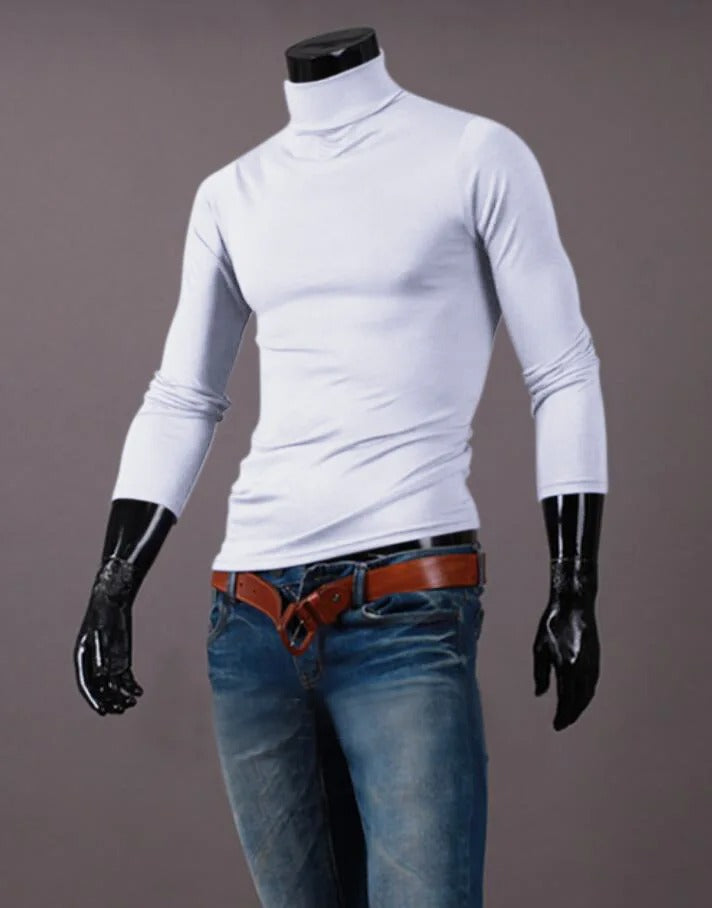 Schmal geschnittenes Thermo-Wintertop mit hohem Halsausschnitt für Männer