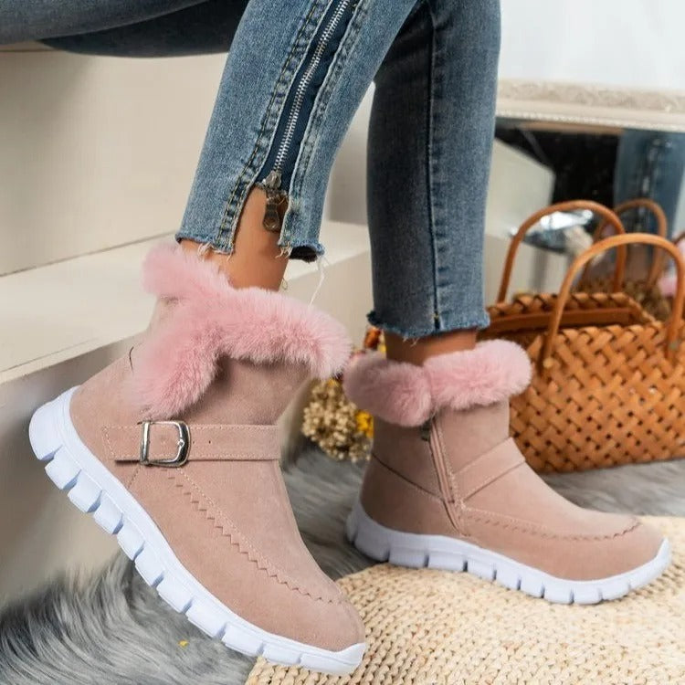 Damen Pelz Chelsea Stiefel