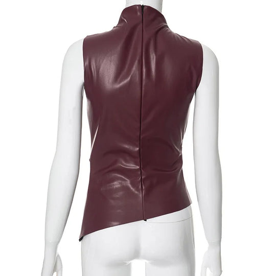 Ärmelloses Damen-Tanktop aus Leder