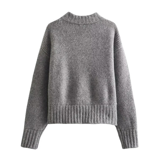Vintage-Damenpullover mit Rundhalsausschnitt