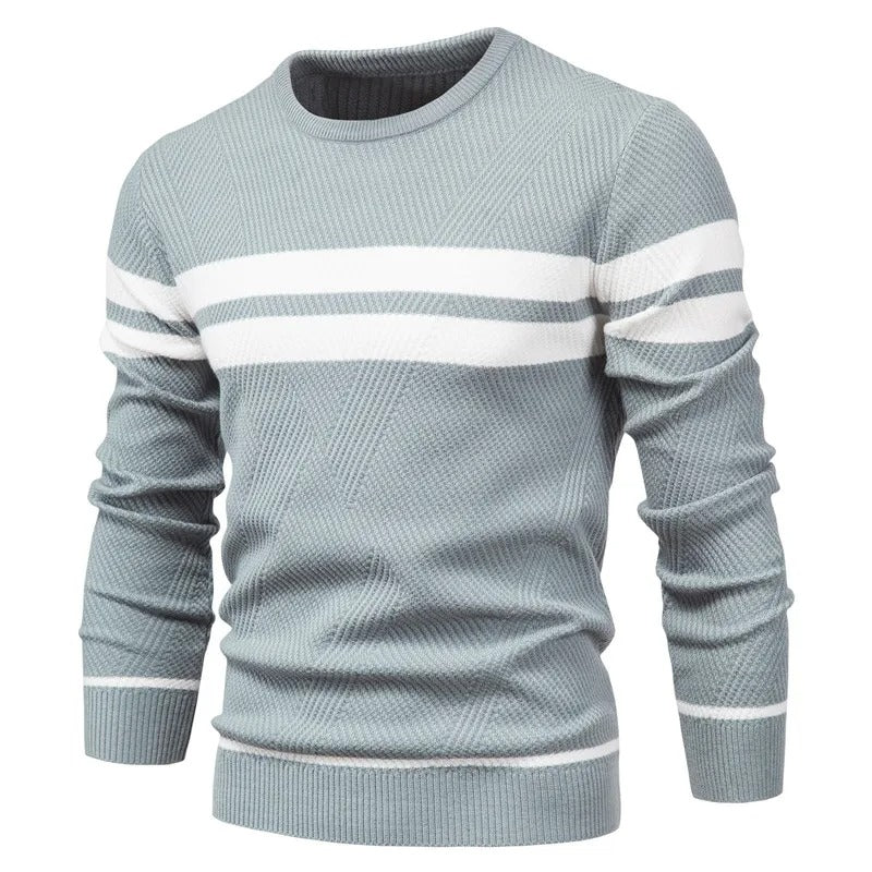Langärmeliger Patchwork-Pullover für Männer
