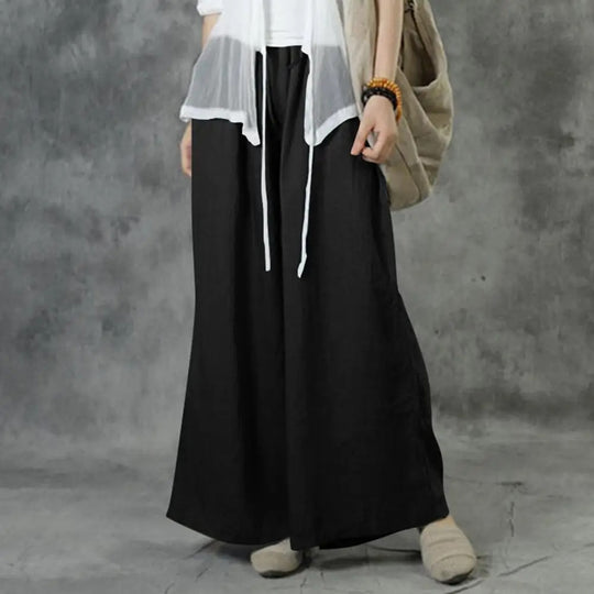 Lässige gerade Hose mit weitem Bein für Damen
