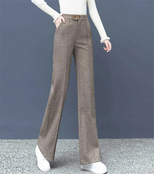 Damenhose aus Wollmischung, gerade geschnitten