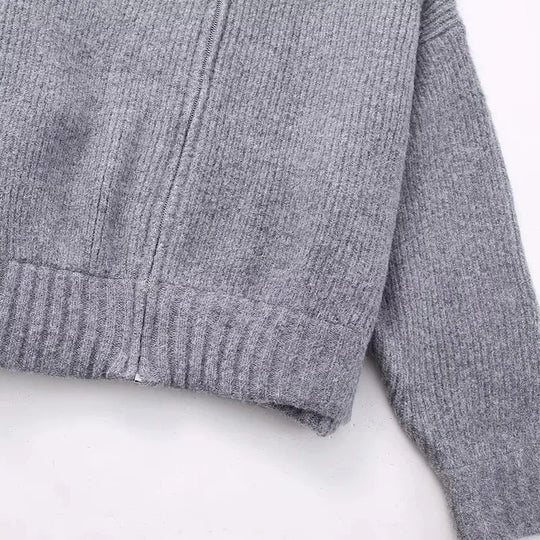 Damen-Strickpullover mit Reißverschluss