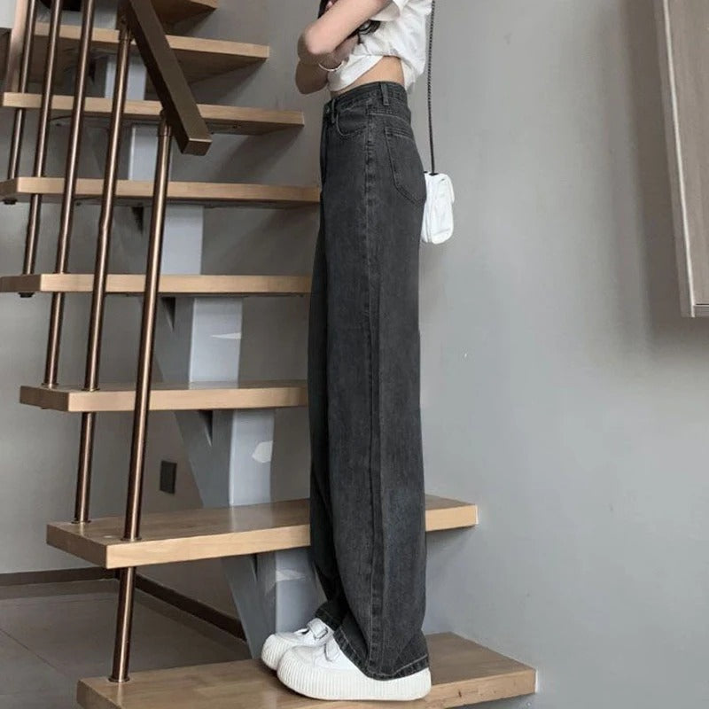 Vintage-Damenjeans mit weitem Bein